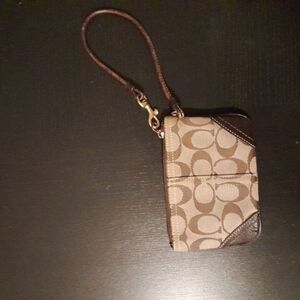 Coach Wristlet Monogram, Light Wear On Strap